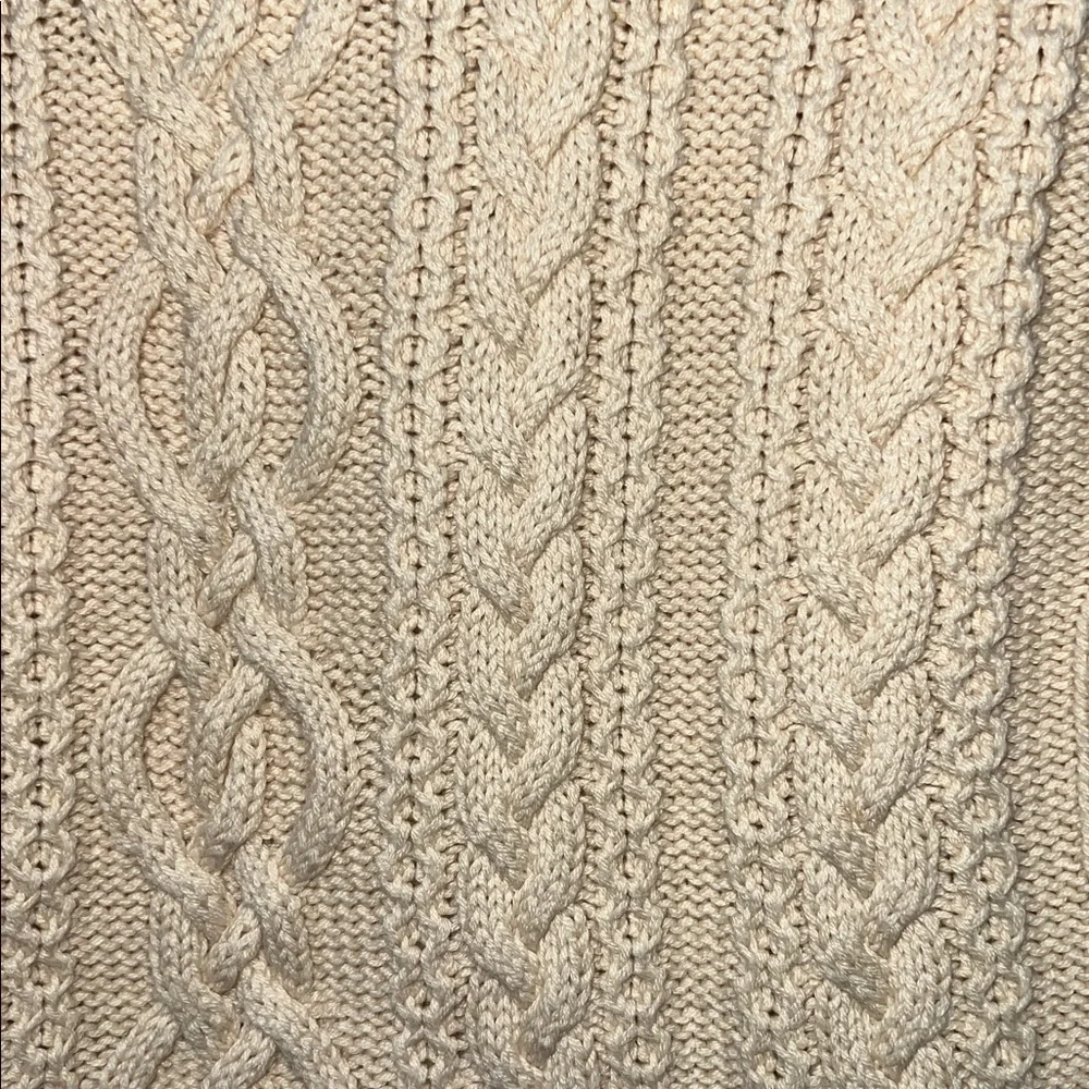 Hanna Andersson Cream cable Knit Sweater with Lace Trim size 5